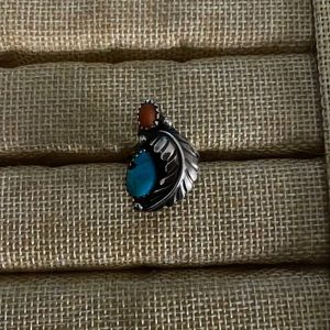 Vintage Navajo 2 stone sterling ring
